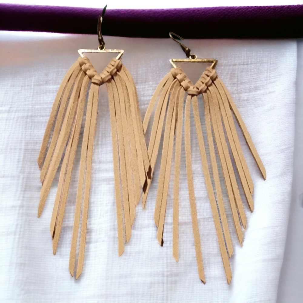 Bohemian Leather Fringe Earrings